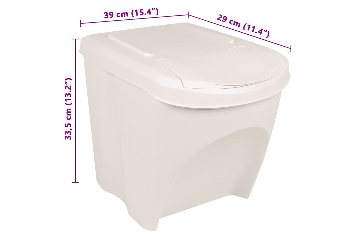 Vidaxl 152199 Stackable Garbage Bin Boxes 3 Pcs White 75 L Polypropylene-7