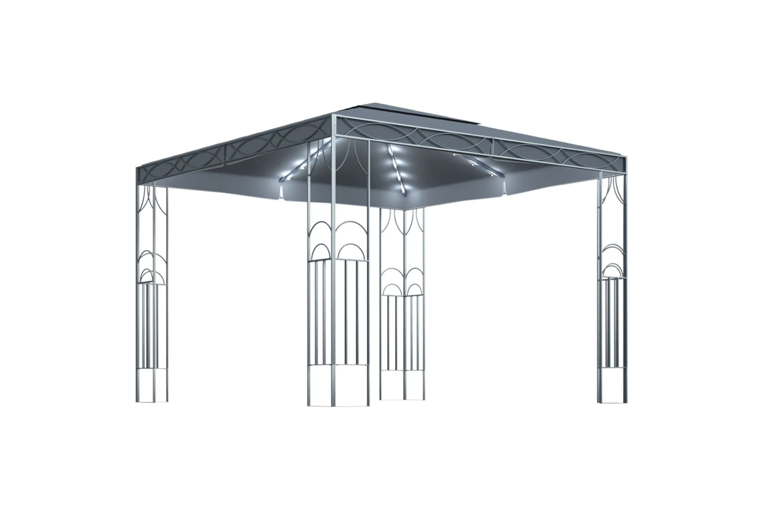 vidaXL 3070339 Gazebo With Led String Lights 300x300cm Anthracite