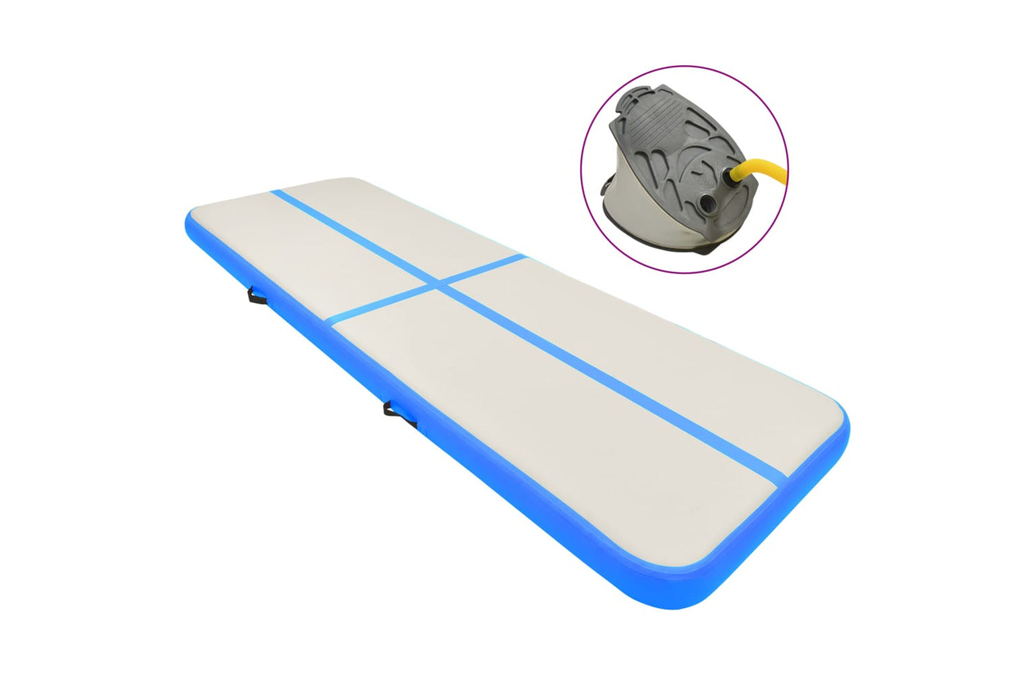 vidaXL 92662 Inflatable Gymnastics Mat With Pump 400x100x15cm Pvc Blue-2