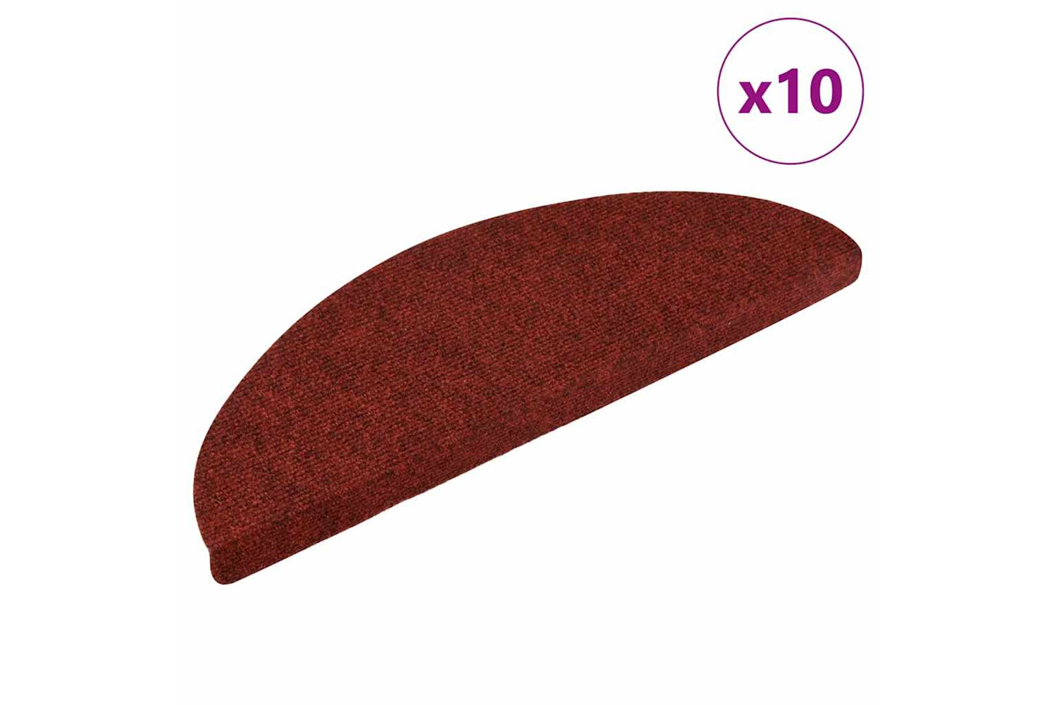 vidaXL 149683 Self-adhesive Stair Mats 10 Pcs Red 56x17x3cm Needle Punch