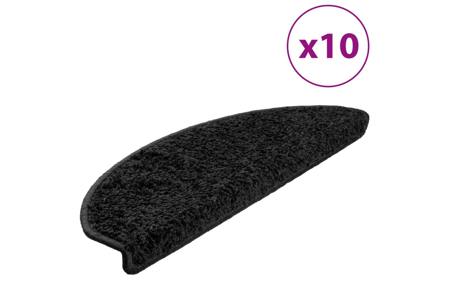 vidaXL 149801 Stair Mats 10 Pcs 65x21x4cm Black
