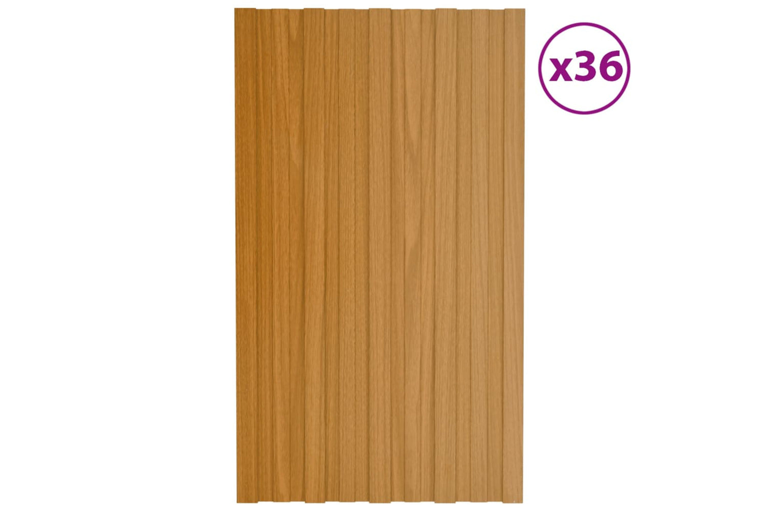 vidaXL 317208 Roof Panels 36 Pcs Galvanised Steel Light Wood 80x45cm-2
