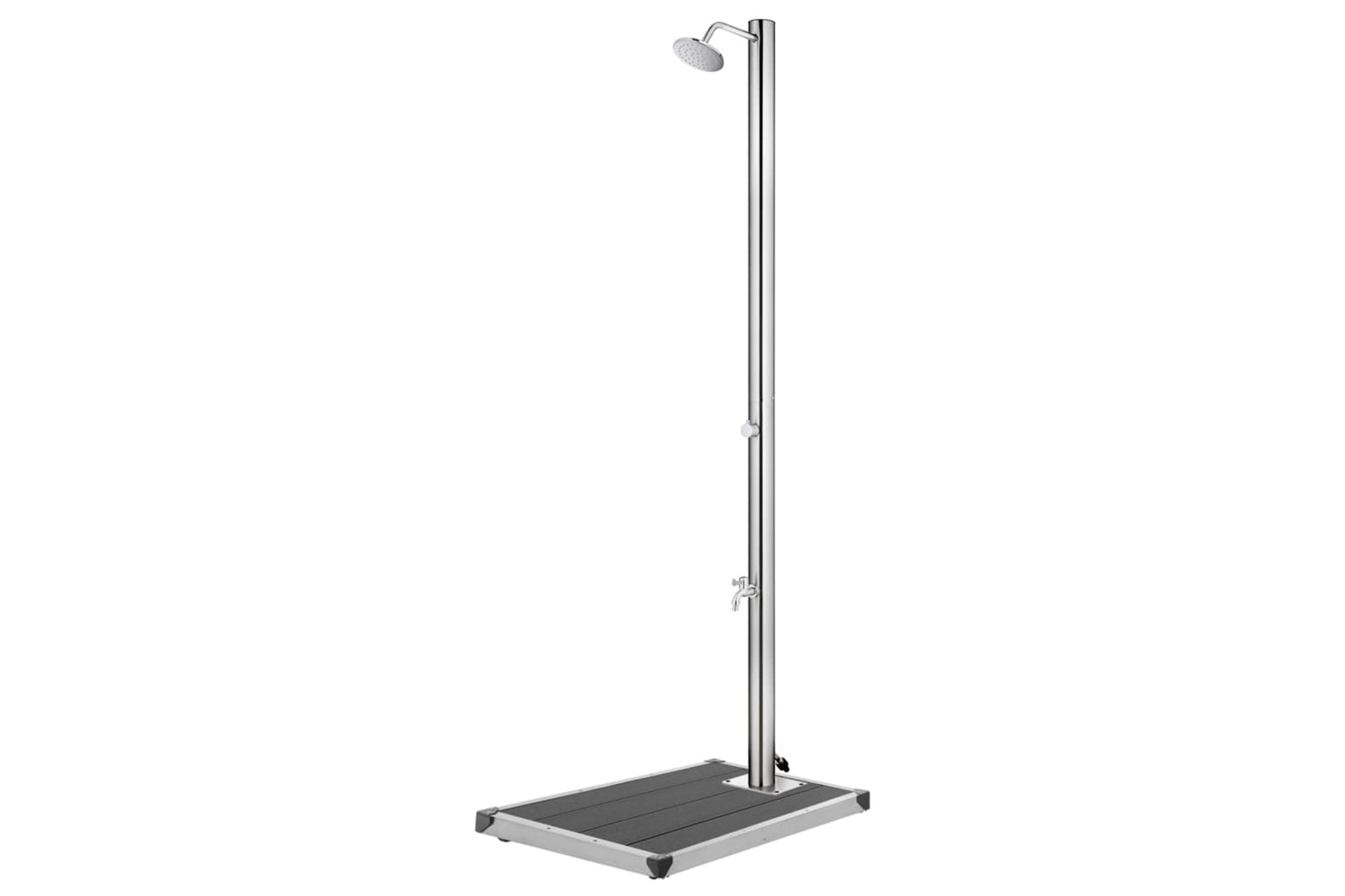 vidaXL 3070783 Garden Shower With Grey Base 220cm Stainless Steel