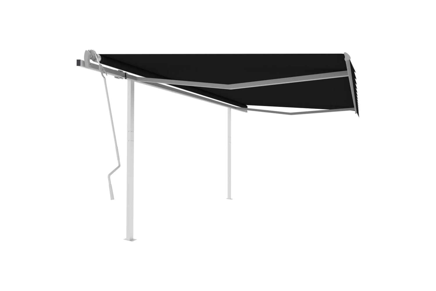 Vidaxl 3070019 Manual Retractable Awning With Posts 4x3.5 M Anthracite