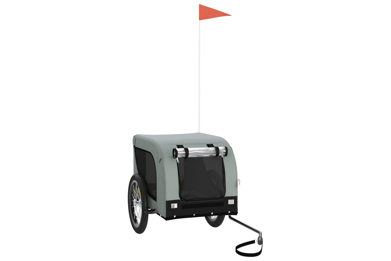 Vidaxl 94000 Pet Bike Trailer Grey And Black Oxford Fabric And Iron
