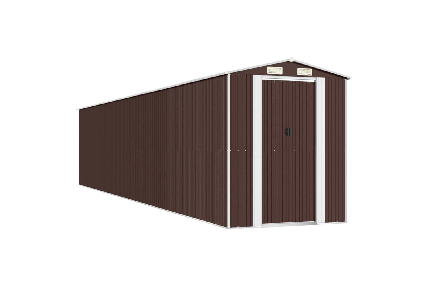 vidaXL 3147470 Garden Shed Dark Brown 192x1021x223cm Galvanised Steel