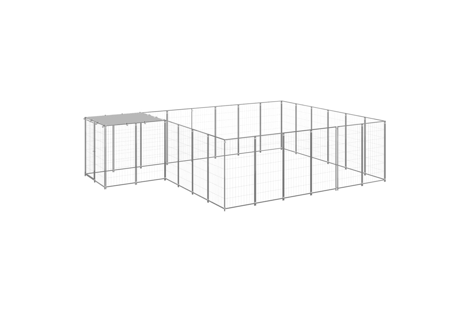 Vidaxl 3082220 Dog Kennel Silver 12.1 M2 Steel