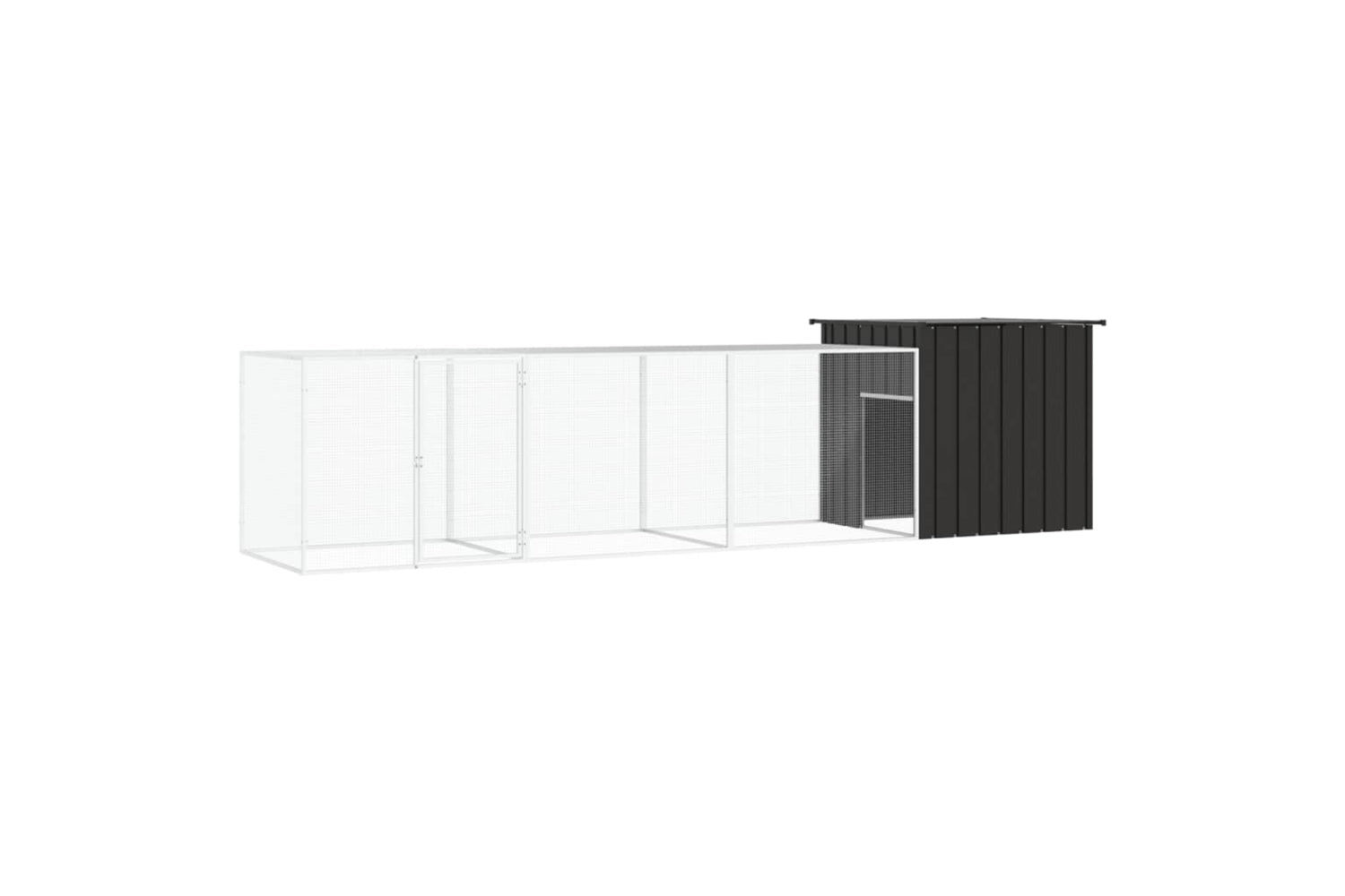 vidaXL 3106453 Chicken Cage Anthracite 400x91x100cm Galvanised Steel