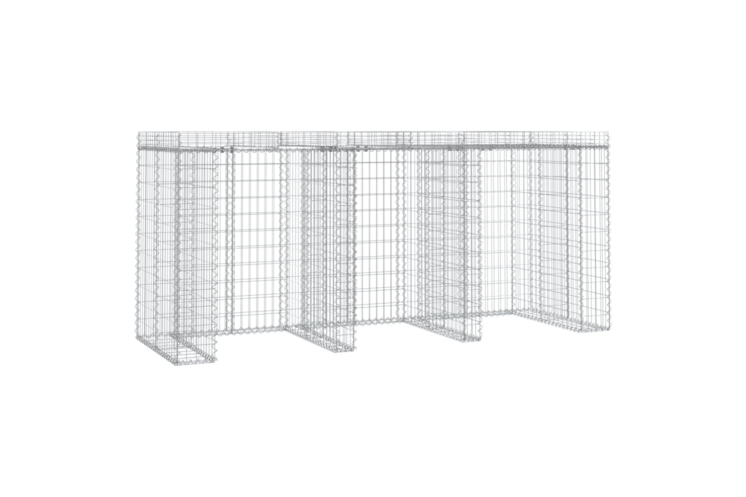 Vidaxl 151337 Gabion Wall For Garbage Bin 270x91x120 Cm Galvanised Iron