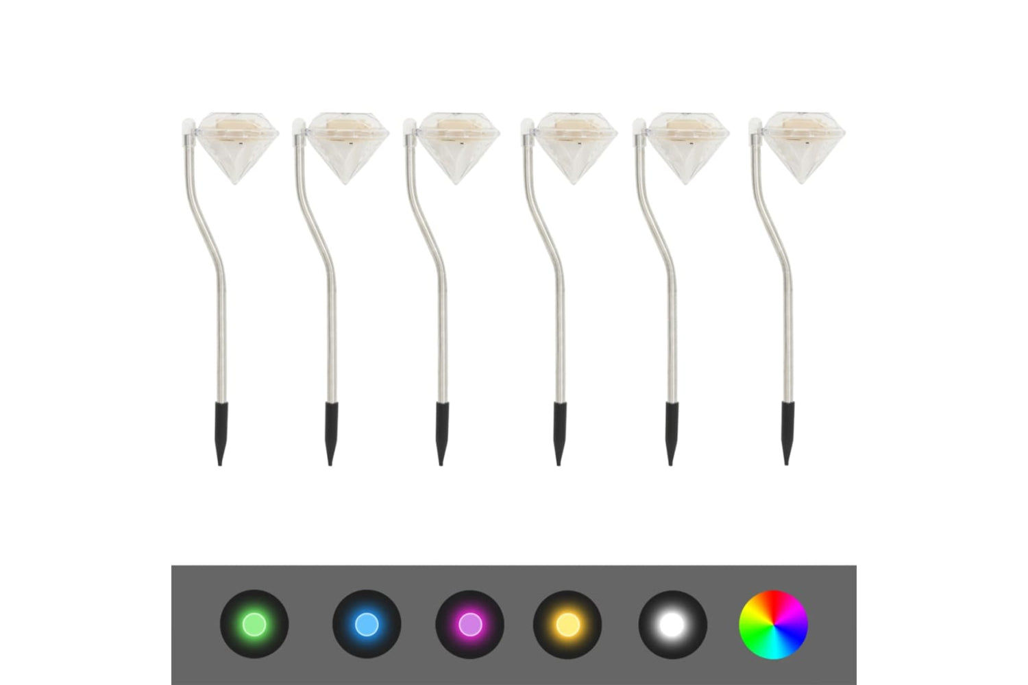 vidaXL 315694 Solar Led Garden Lights 6 Pcs 9x7.8x29.5cm