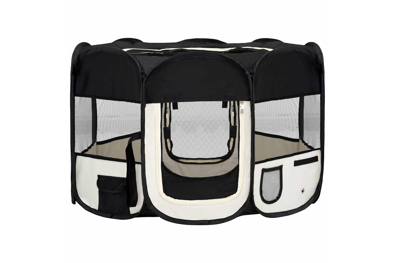 Vidaxl Foldable Dog Playpen With Carrying Bag Black 110x110x58 Cm
