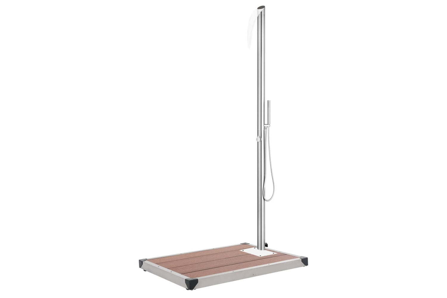 vidaXL 3070780 Garden Shower With Brown Base 225cm Stainless Steel
