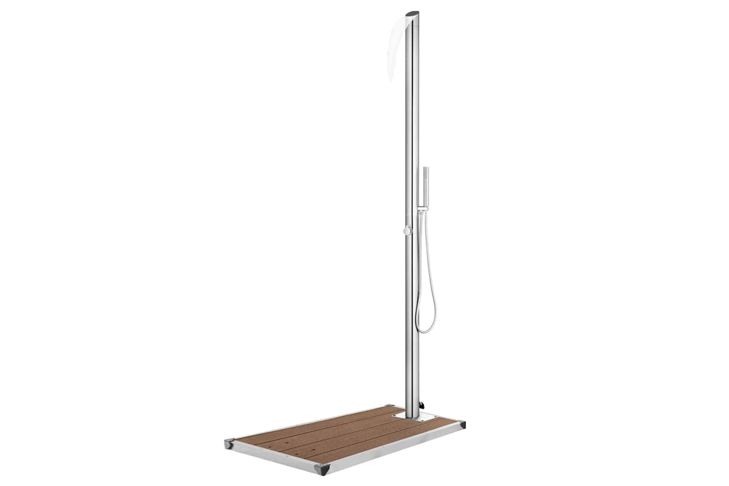 vidaXL 3070790 Garden Shower With Brown Base 225cm Stainless Steel