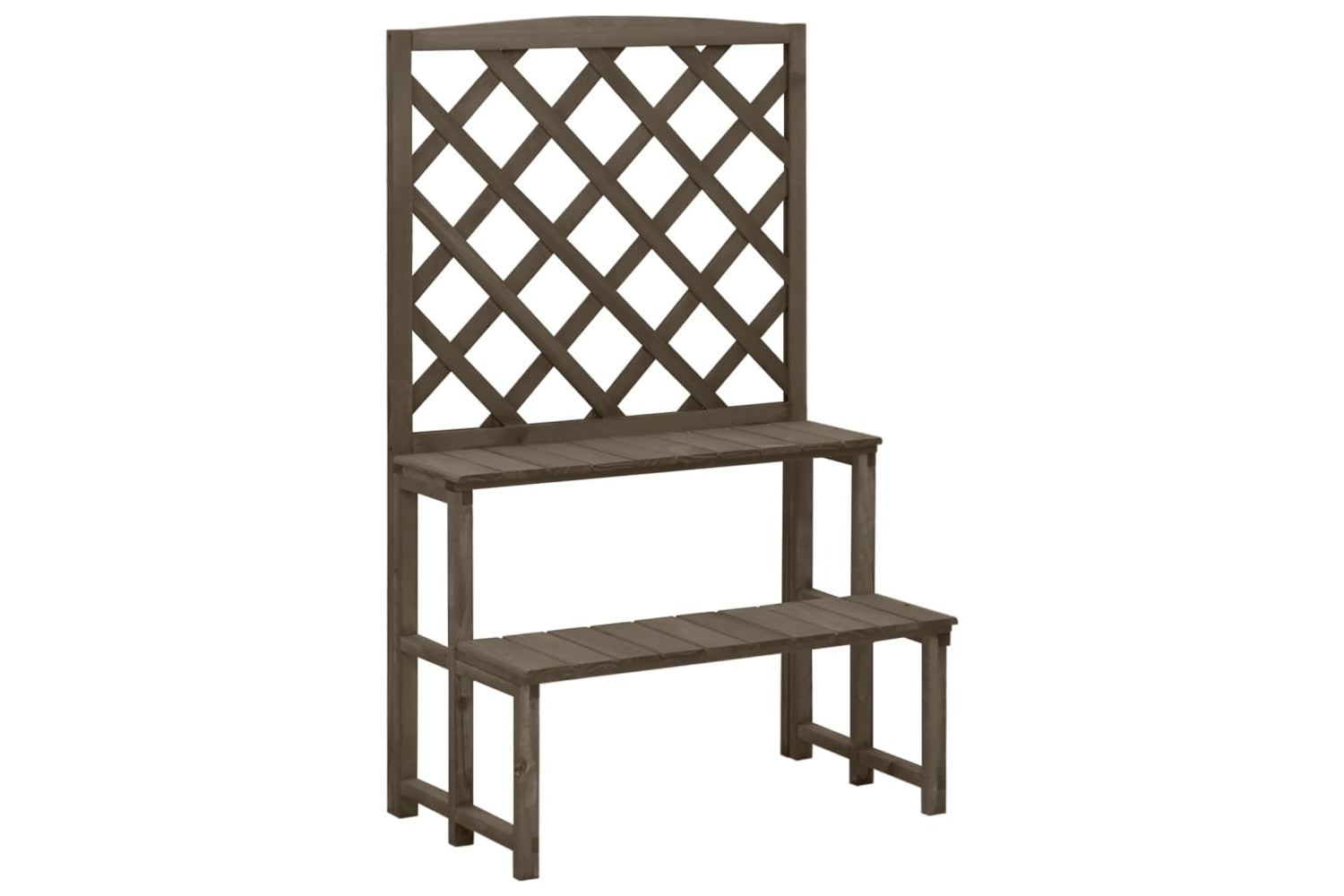 vidaXL 316414 Plant Stand With Trellis Grey 70x42x115cm Solid Fir Wood
