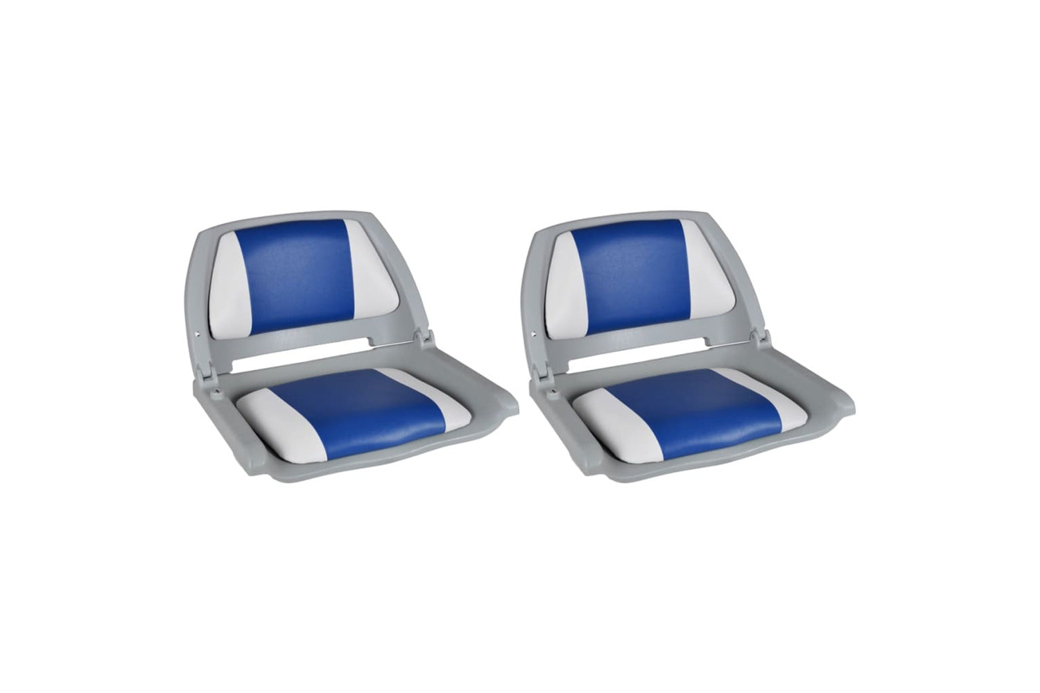 Vidaxl 279102 Boat Seats 2 Pcs Foldable Backrest Blue-white Pillow 41x51x48cm-2