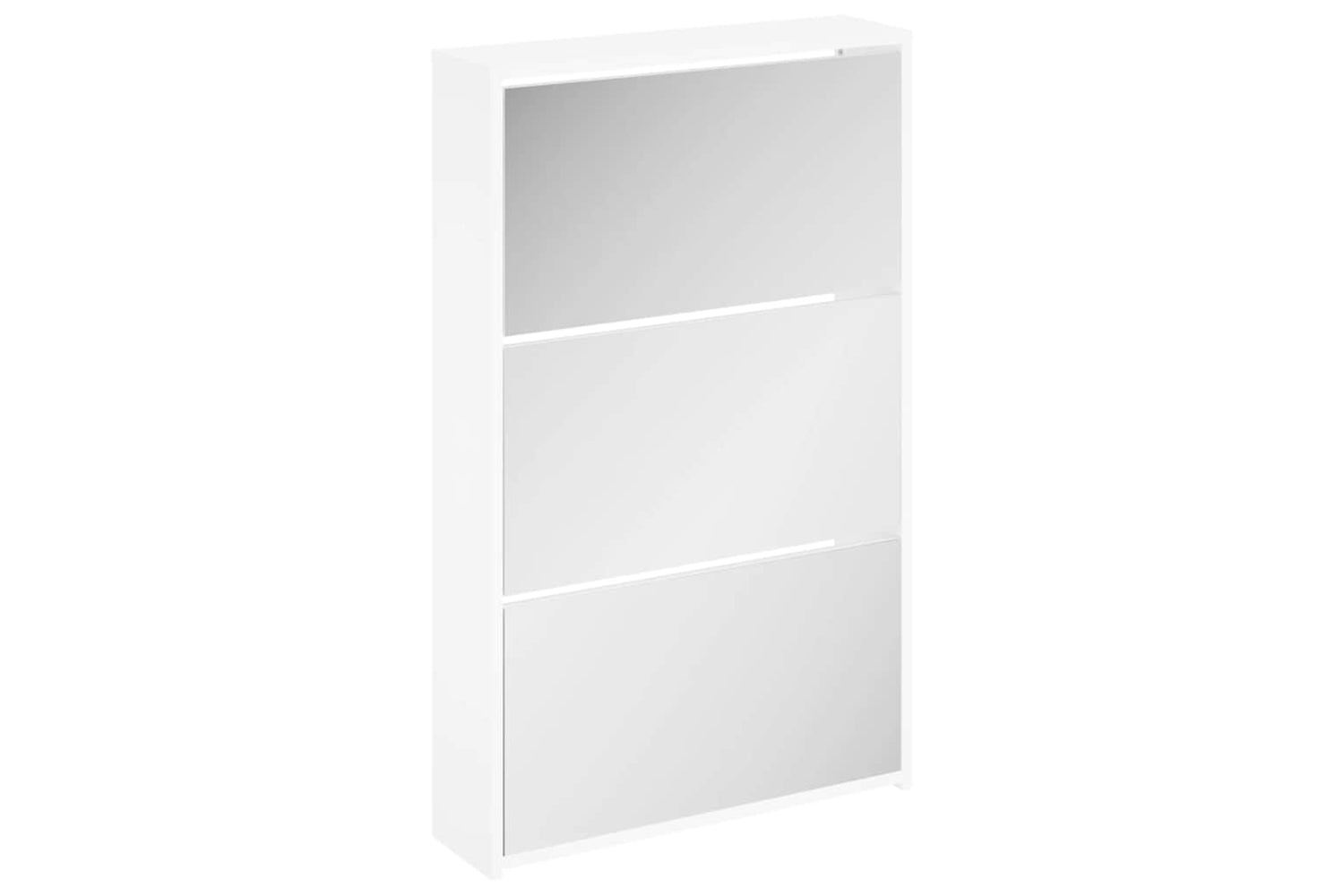 vidaXL 243048 Shoe Cabinet 3-layer Mirror White 63x17x102.5cm