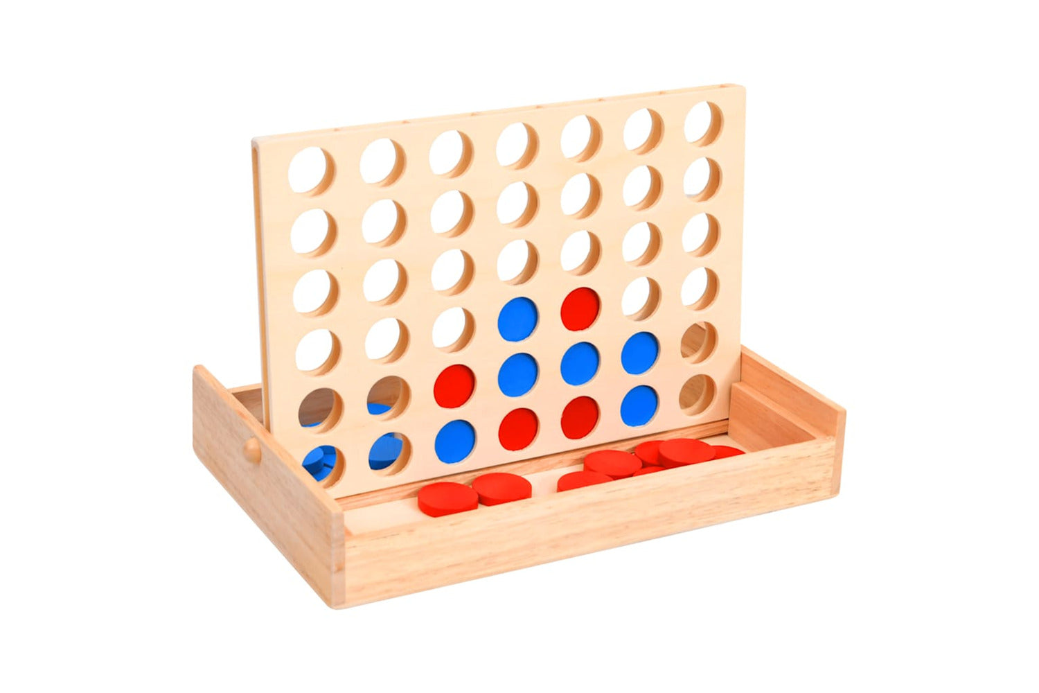 Vidaxl 4 In A Row Game 24x15x4 Cm Solid Wood-2