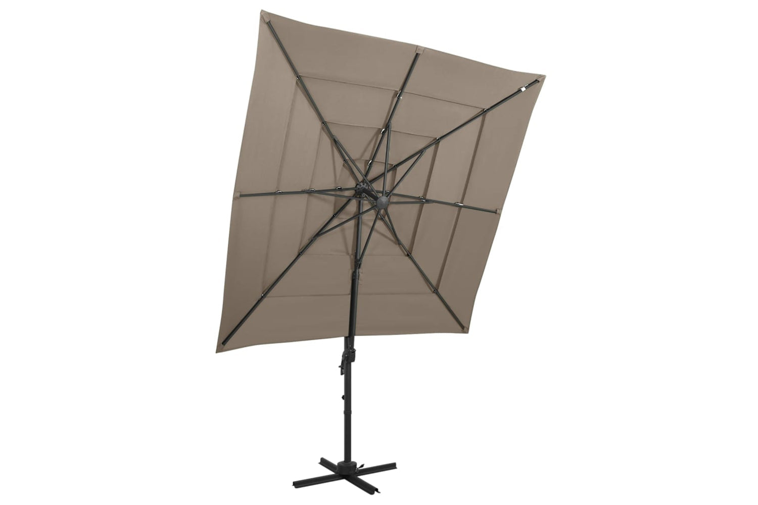 vidaXL 313823 4-tier Parasol With Aluminium Pole Taupe 250x250cm