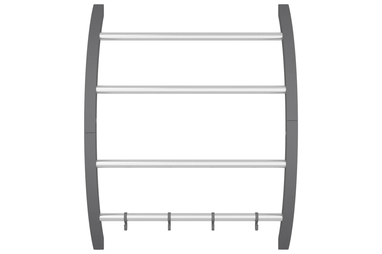 vidaXL 344381 Towel Rack With Hooks Silver 56x16x72cm Aluminium-2