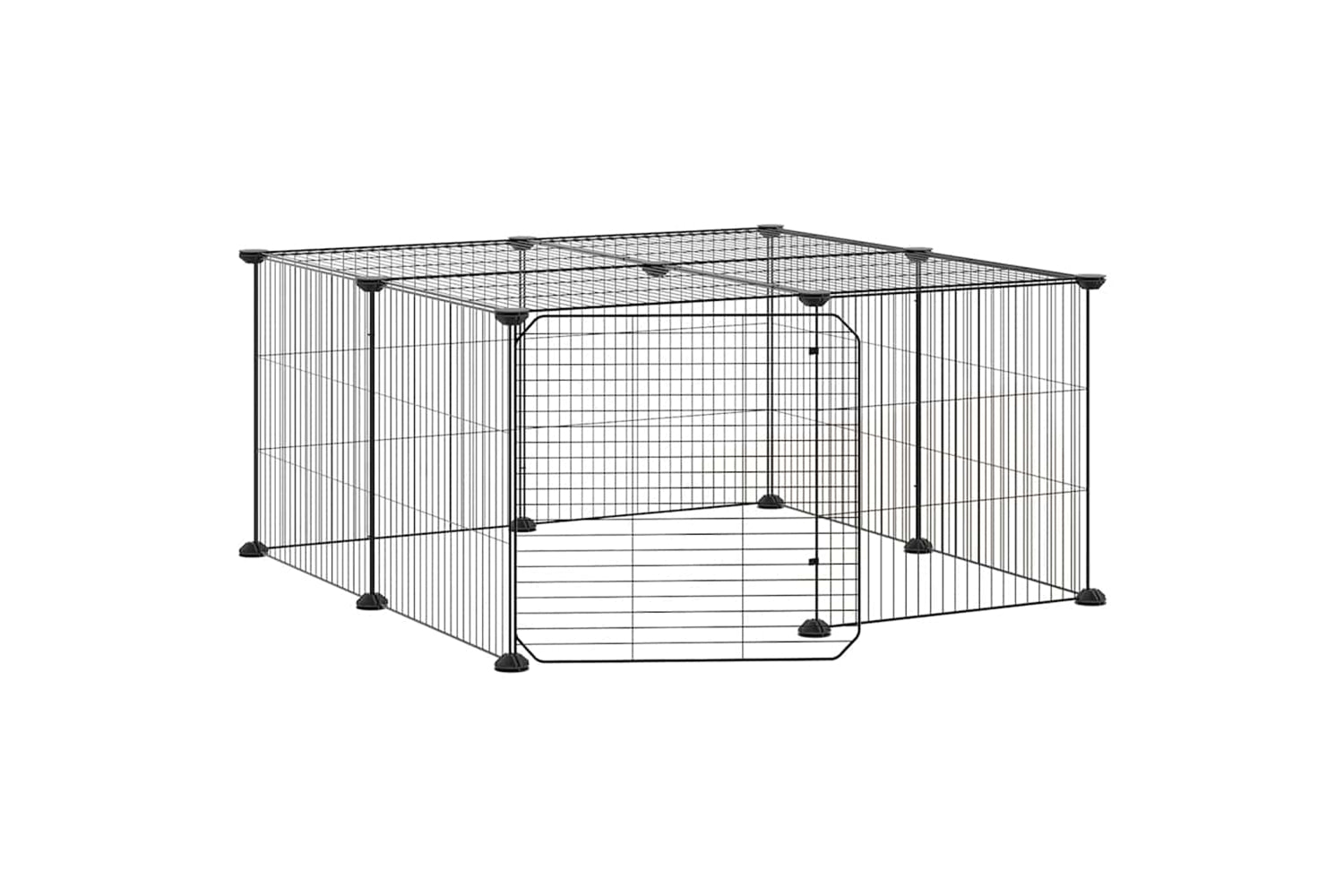 vidaXL 3114054 12-panel Pet Cage With Door Black 35x35cm Steel