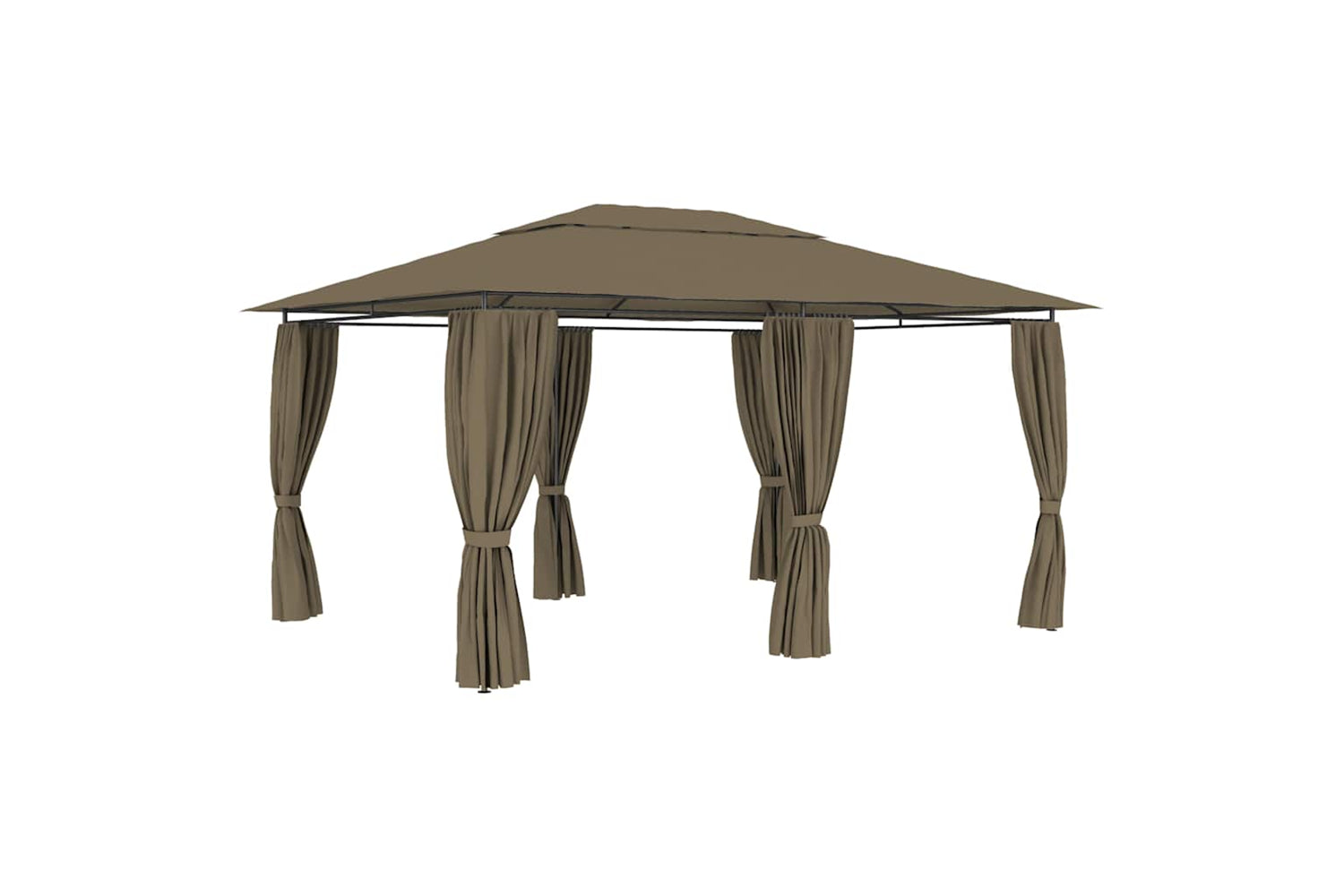 Vidaxl 312232 Garden Marquee With Curtains 4x3 M Taupe 180 G/mâ²