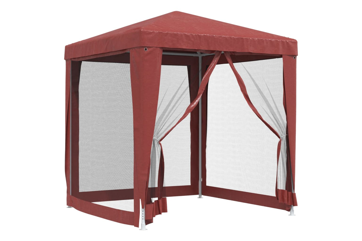 Vidaxl 319220 Party Tent With 4 Mesh Sidewalls Red 2x2 M Hdpe