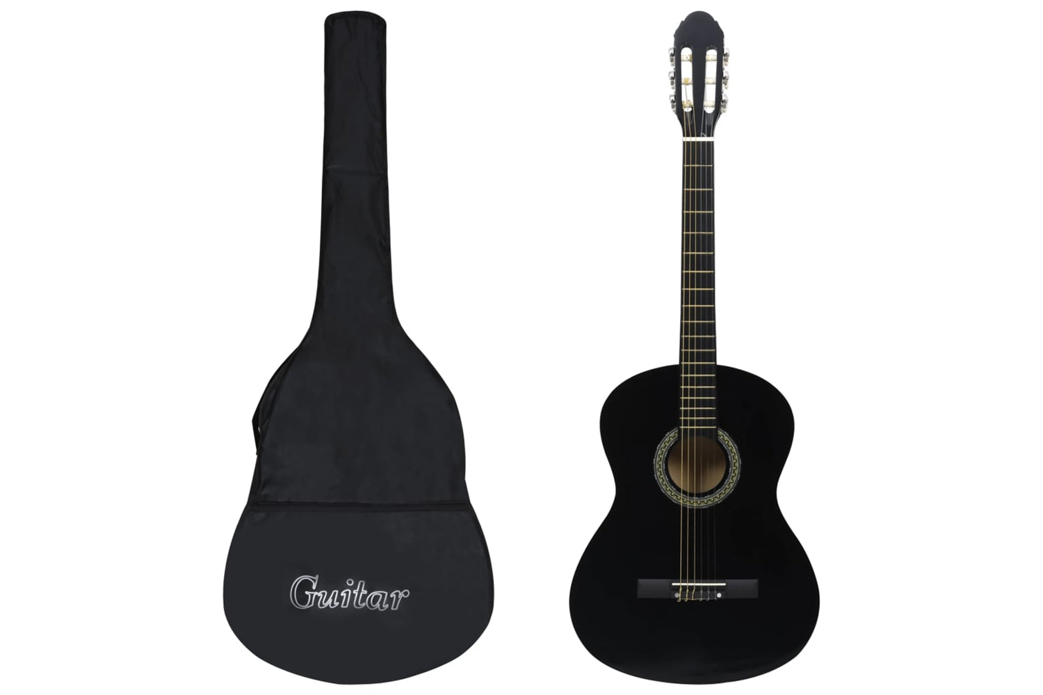 vidaXL 3055600 Classical Guitar For Beginner With Bag Black 4/4 39