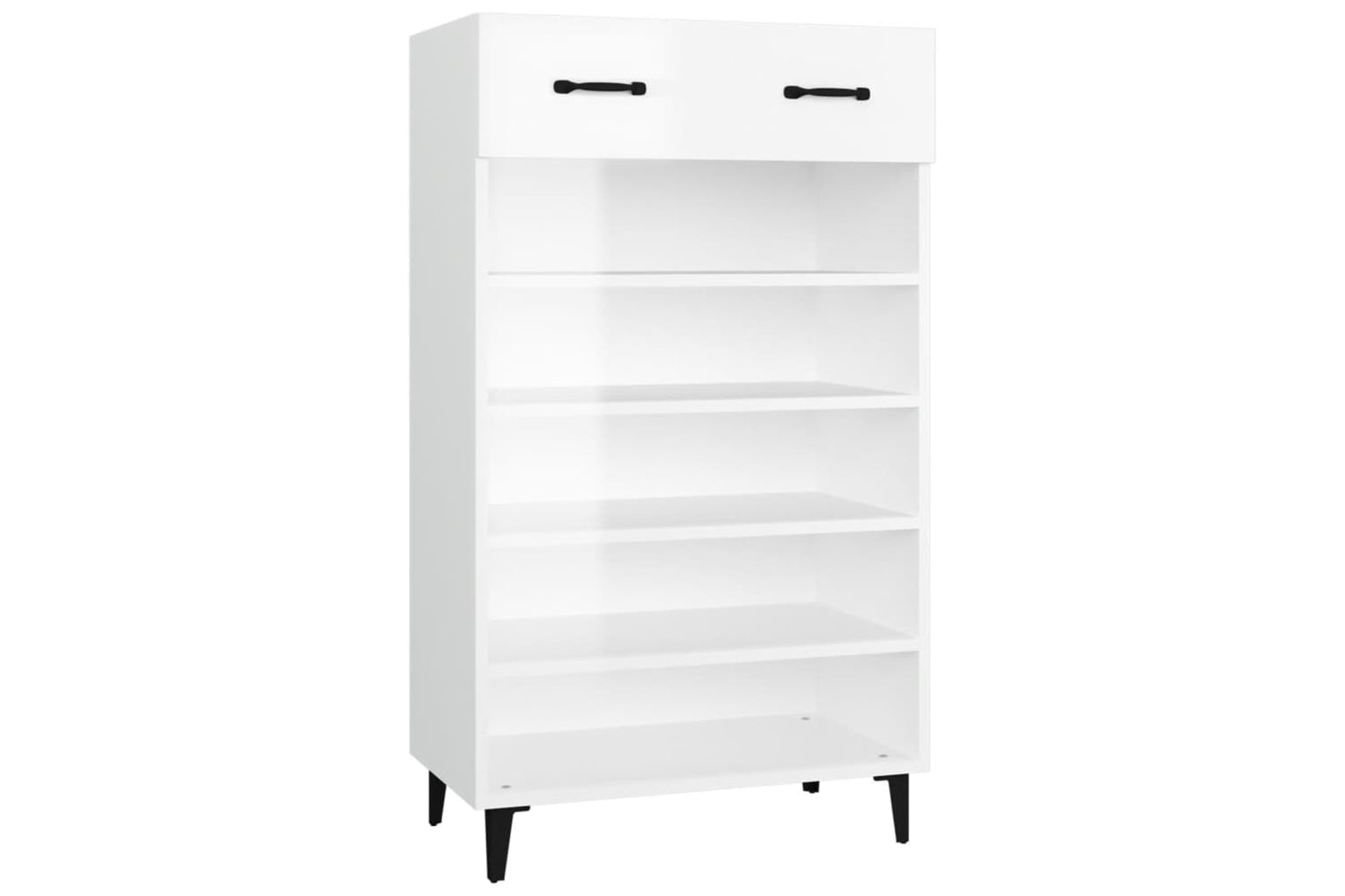 vidaXL 812795 Shoe Cabinet High Gloss White 60x35x105cm Engineered Wood