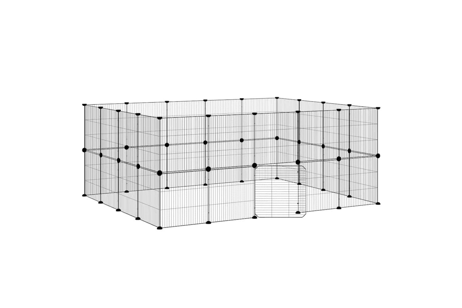 vidaXL 3114045 36-panel Pet Cage With Door Black 35x35cm Steel