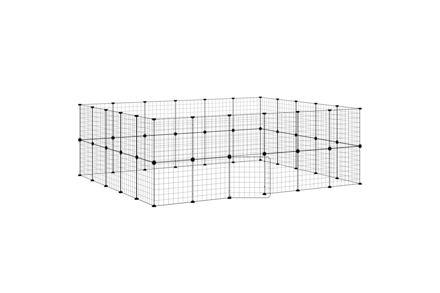 vidaXL 3114040 44-panel Pet Cage With Door Black 35x35cm Steel
