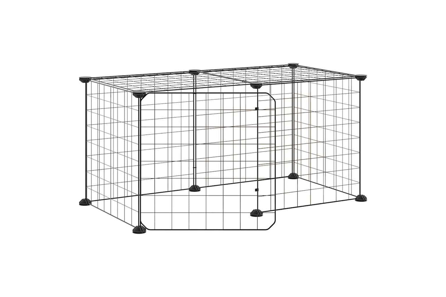 vidaXL 3114050 8-panel Pet Cage With Door Black 35x35cm Steel