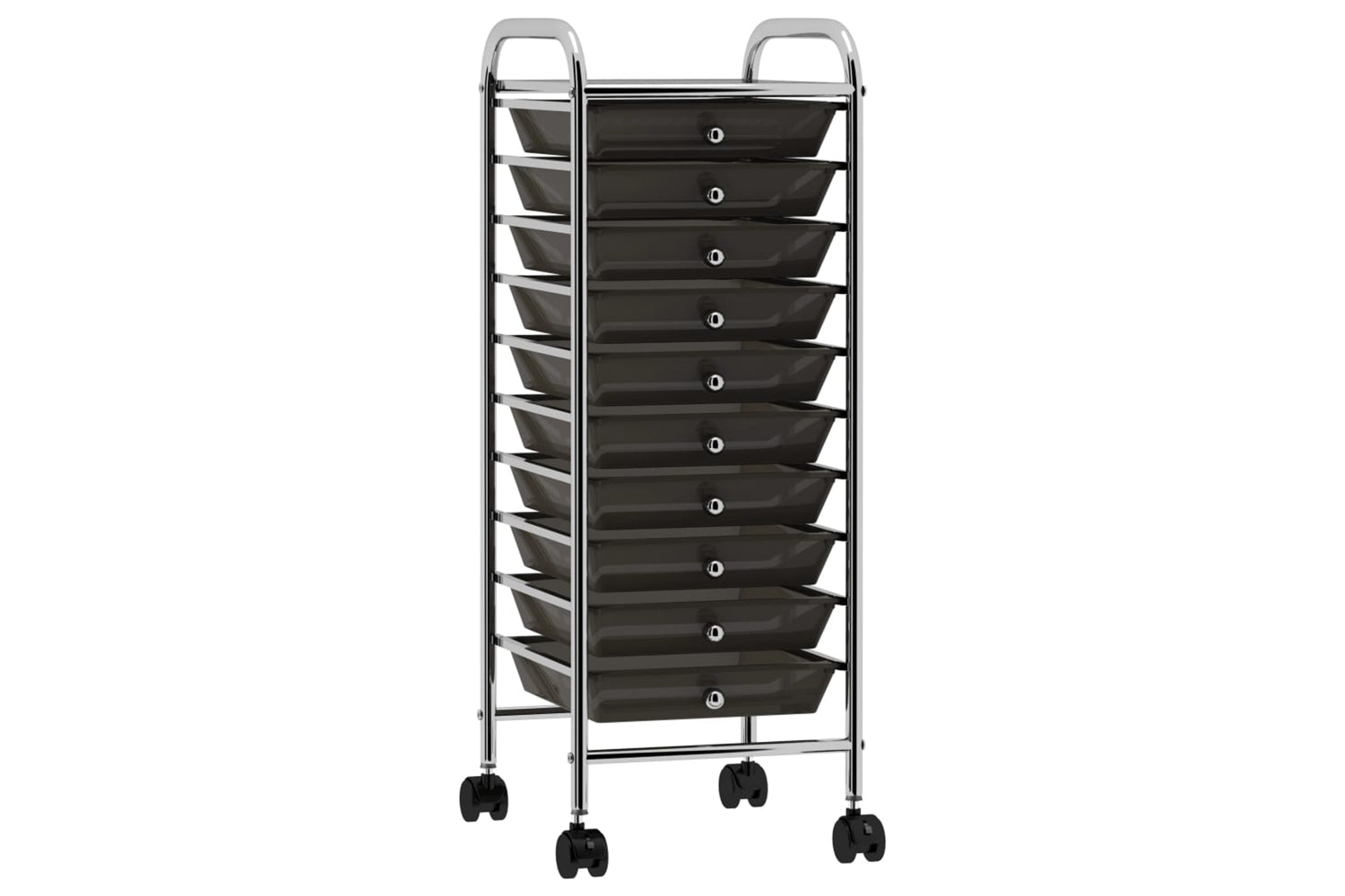 Vidaxl 320402 10-drawer Mobile Storage Trolley Black Plastic