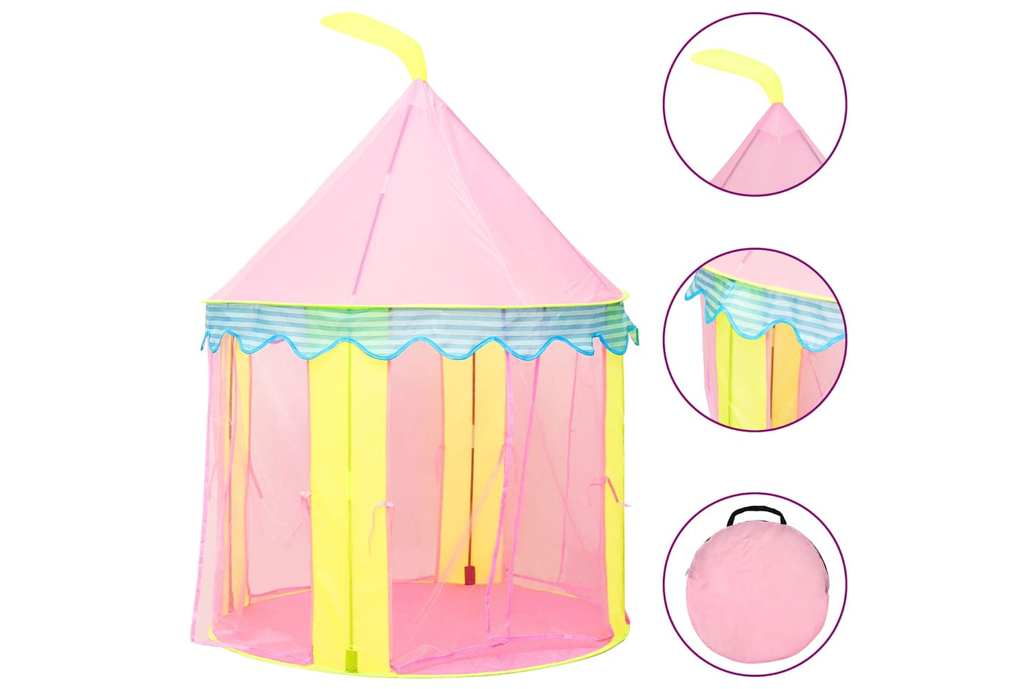 Vidaxl Children Play Tent Pink 100x100x127 Cm-2