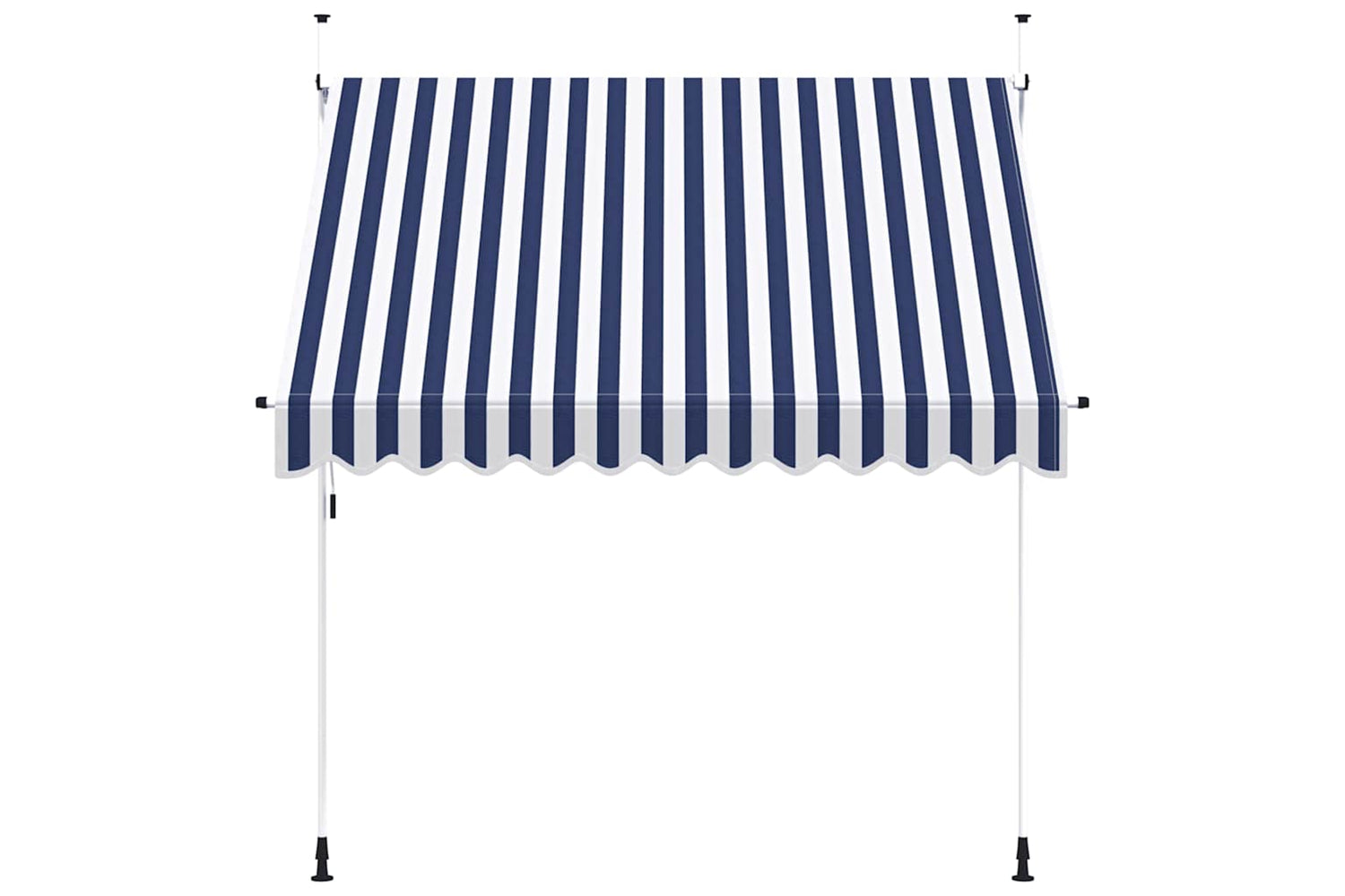 vidaXL 43221 Manual Retractable Awning 250cm Blue And White Stripes-2