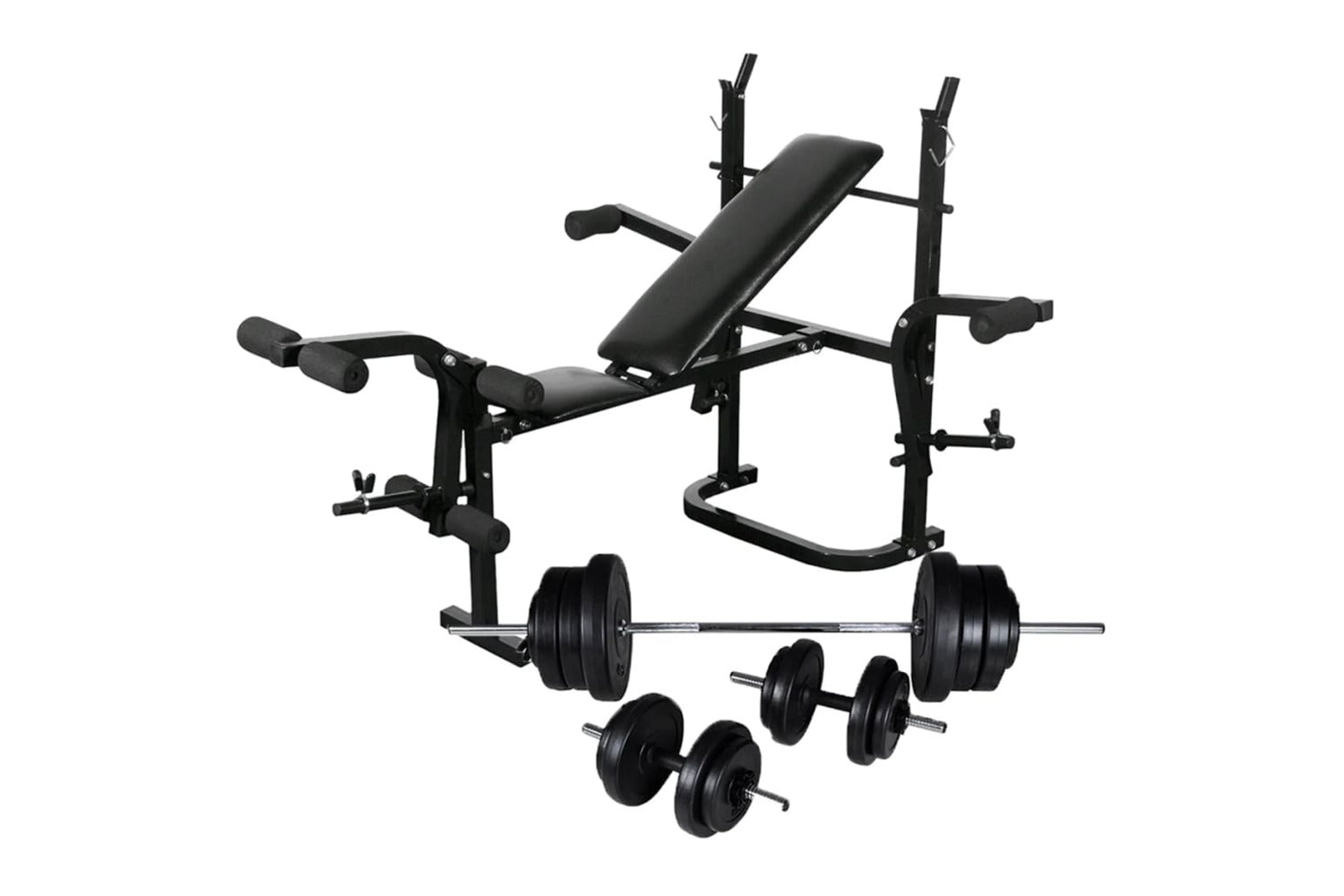 vidaXL 275363 Weight Bench with Weight Rack Barbell and Dumbbell Set | 60.5kg-2