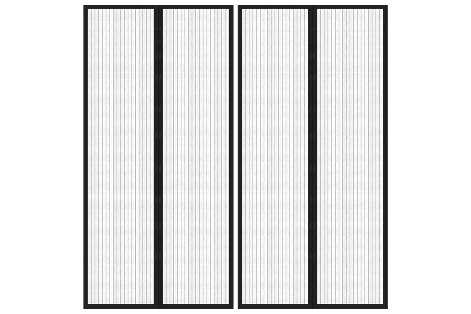 vidaXL 314687 Insect Door Curtains 2 Pcs With Magnet Blocks Black 220x100cm