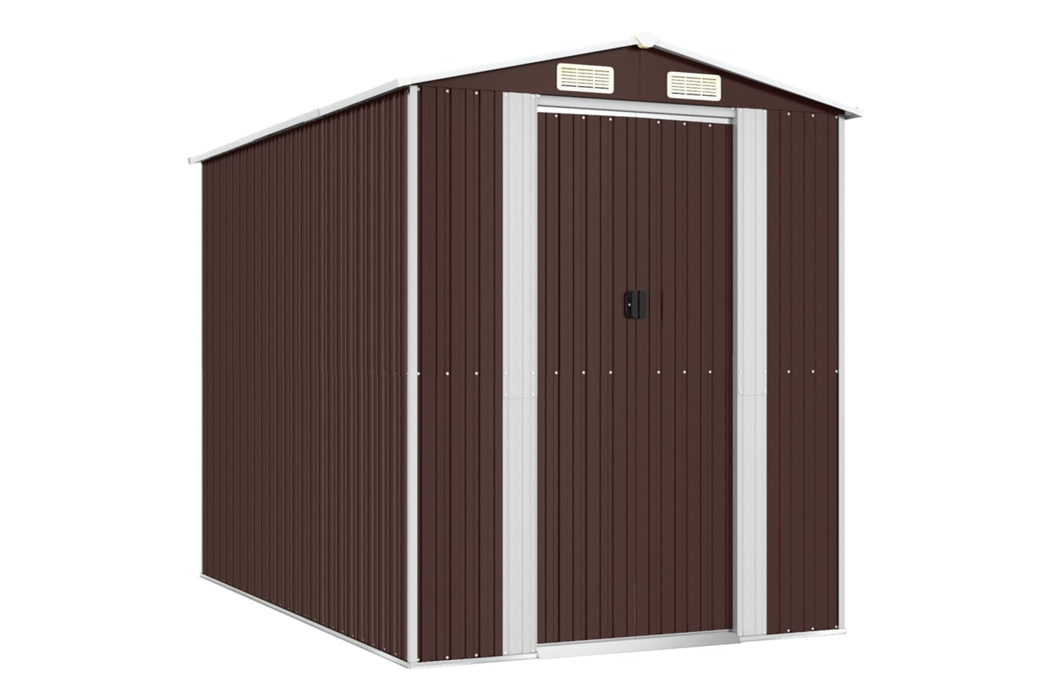 vidaXL 3147461 Garden Shed Dark Brown 192x274x223cm Galvanised Steel