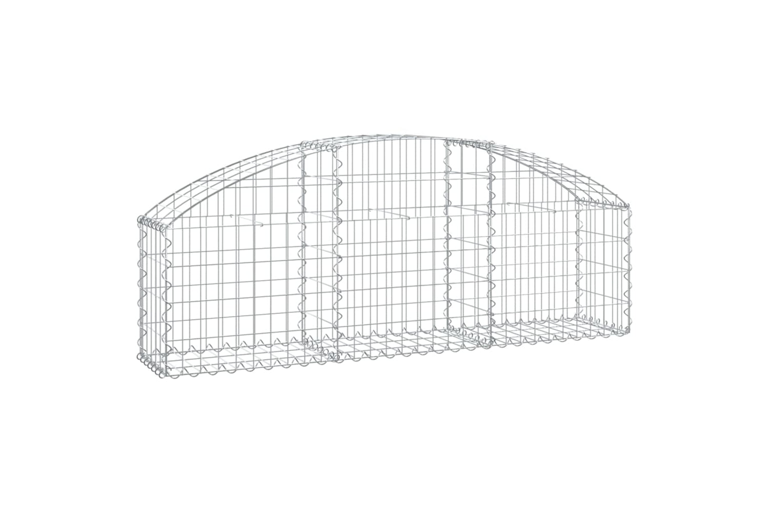 vidaXL 153442 Arched Gabion Basket 150x30x40/60cm Galvanised Iron