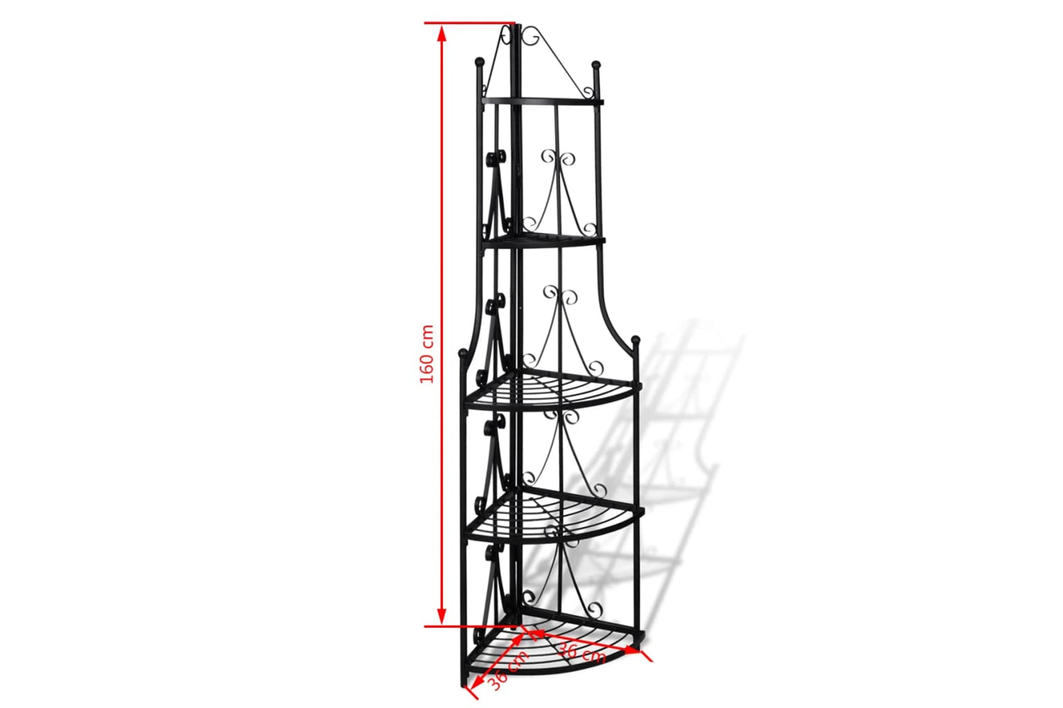 Vidaxl 40782 Corner Plant Rack Black-5