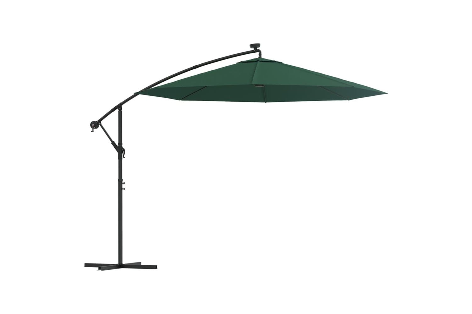 Vidaxl 42969 Hanging Parasol With Led Lighting 300 Cm Green Metal Pole