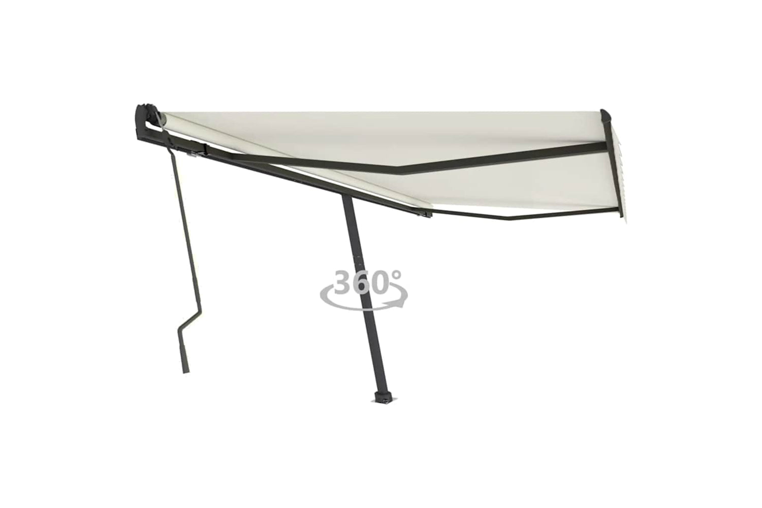 Vidaxl Freestanding Manual Retractable Awning 400x300 Cm Cream