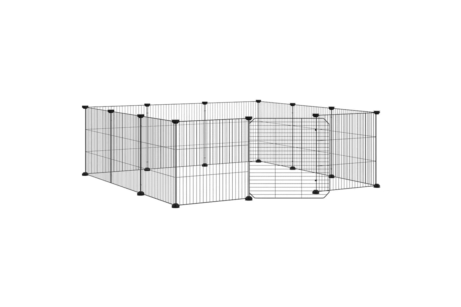 vidaXL 171626 12-panel Pet Cage With Door Black 35x35cm Steel