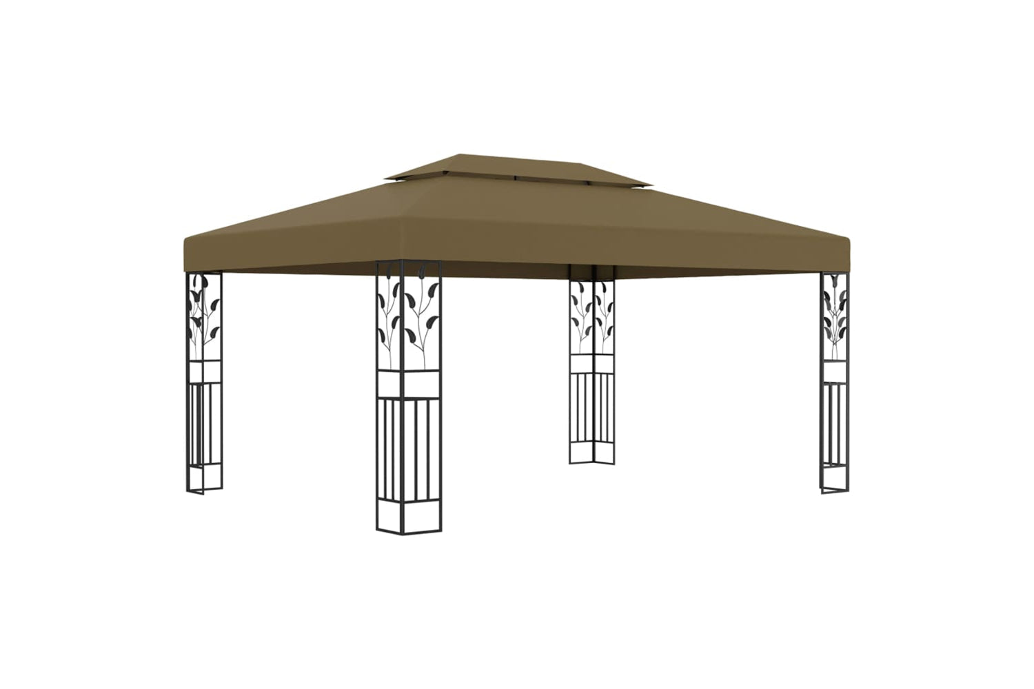 Vidaxl 312244 Gazebo With Double Roof 3x4 M Taupe 180 G/mâ²
