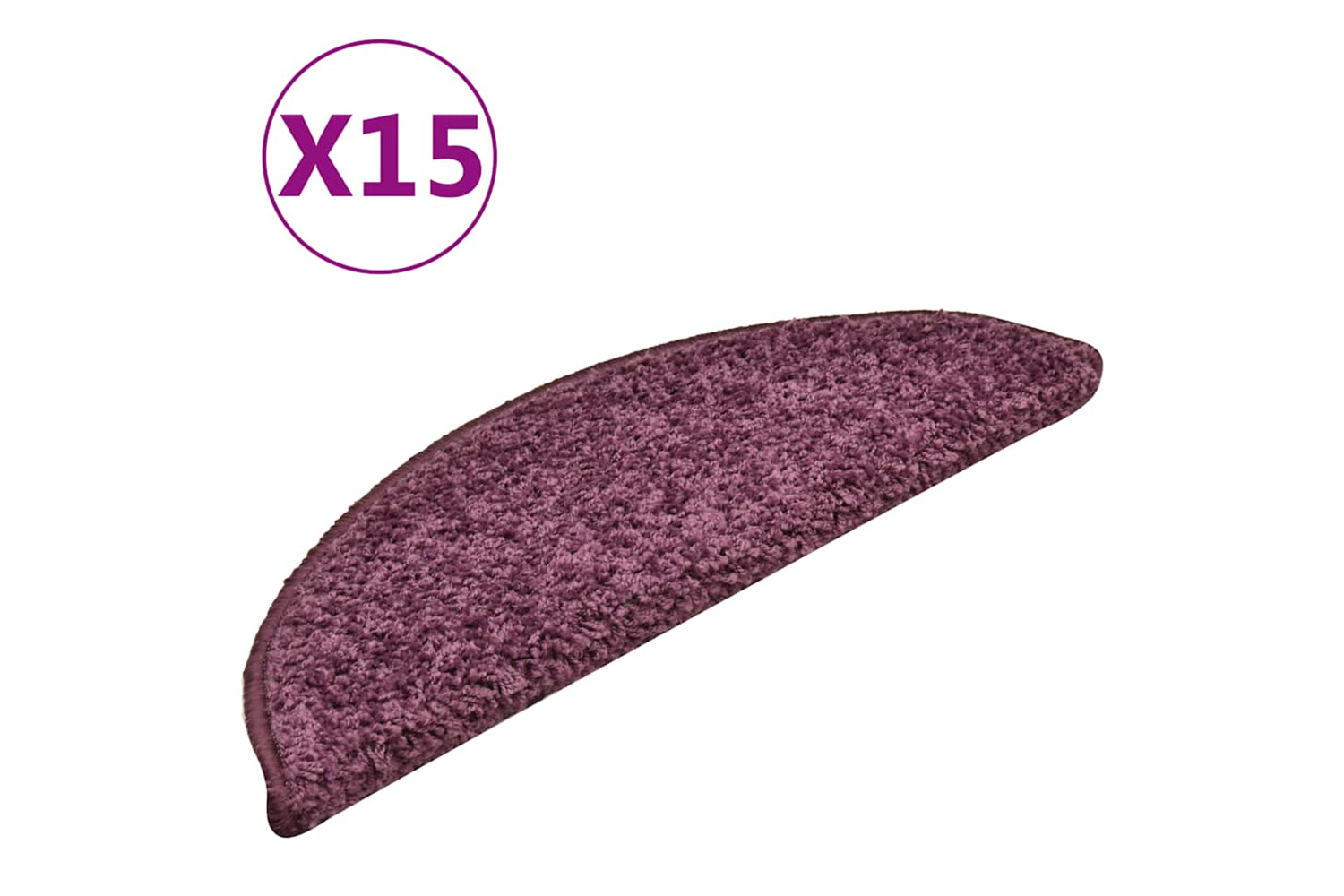 vidaXL 322384 Carpet Stair Treads 15 Pcs Dark Purple 56x17x3cm
