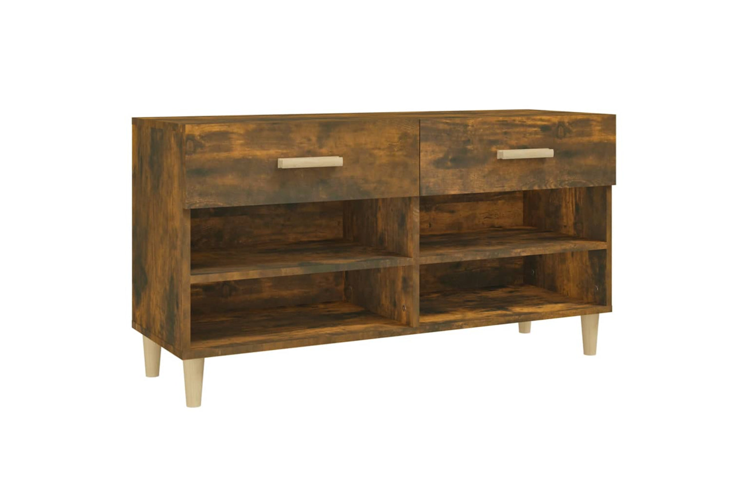vidaXL 817567 Shoe Cabinet Smoked Oak 102x35x55cm Engineered Wood