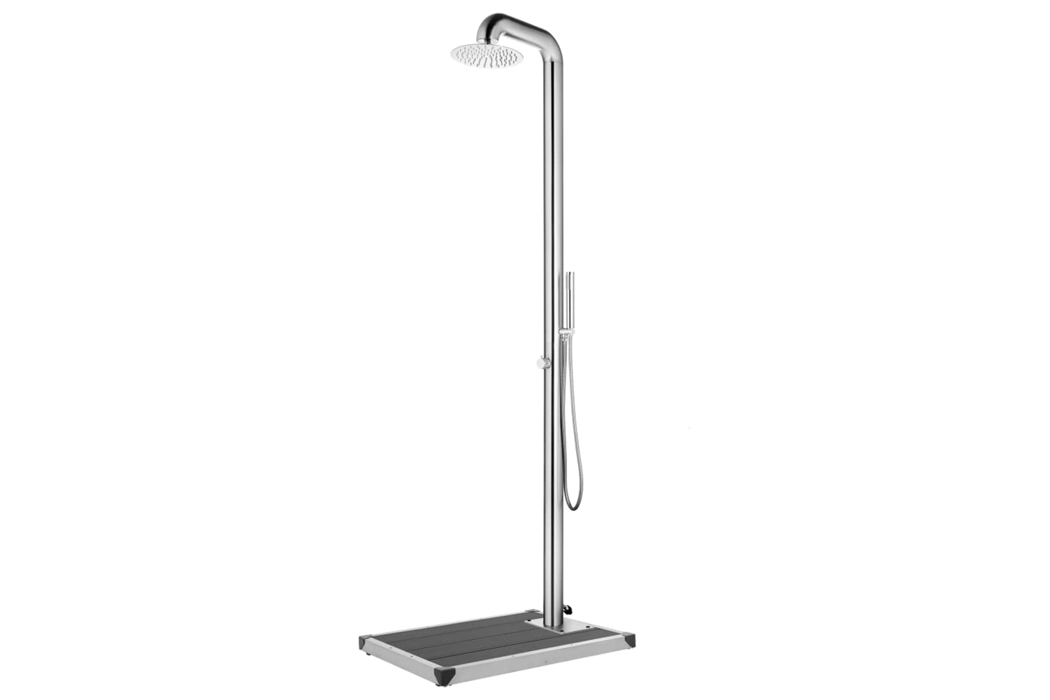 vidaXL 3070784 Garden Shower With Grey Base 230cm Stainless Steel