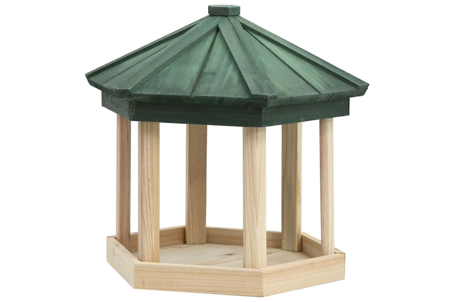 vidaXL 314816 Bird Feeder Octagon Solid Firwood 33x30cm