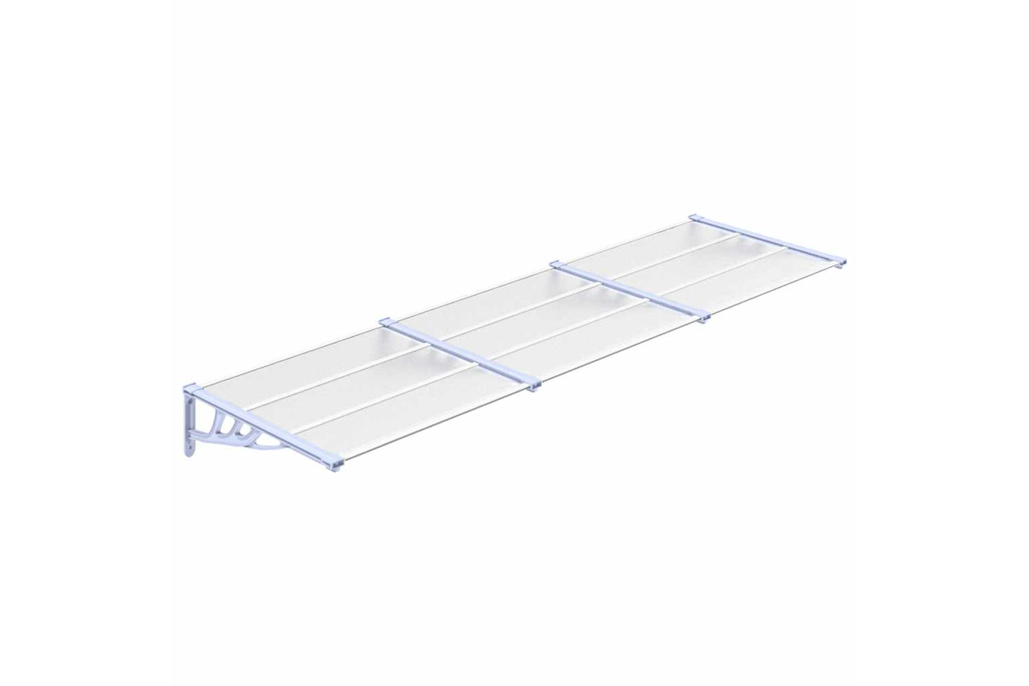 Vidaxl Door Canopy Grey And Transparent 297.5x90 Cm Polycarbonate