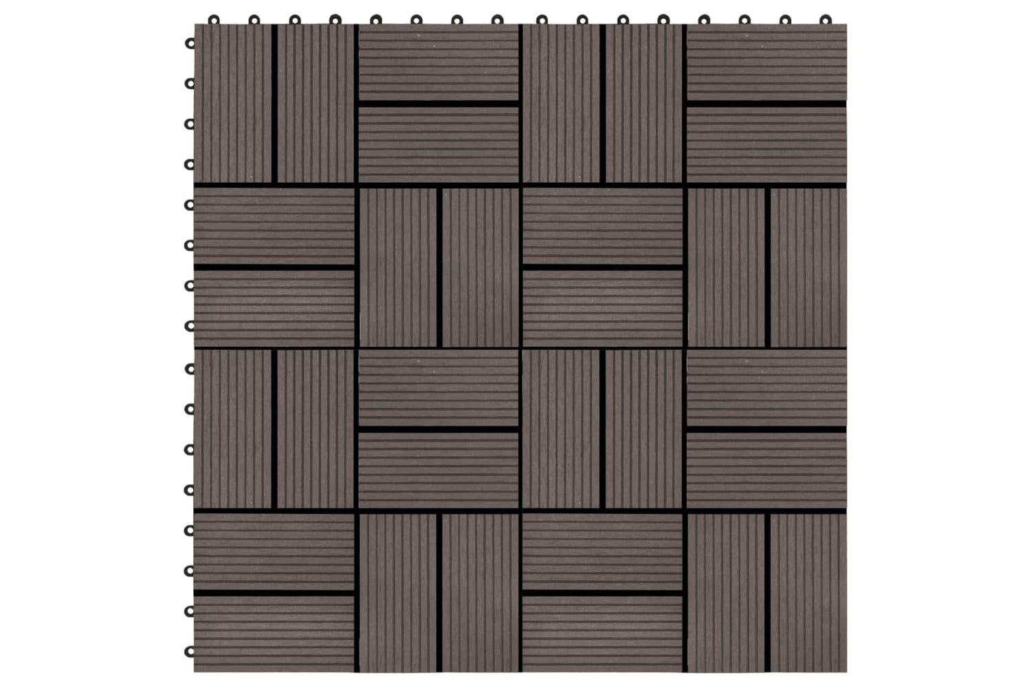 vidaXL 45033 11 Pcs Decking Tiles Wpc 30x30cm 1 Sqm Dark Br-2