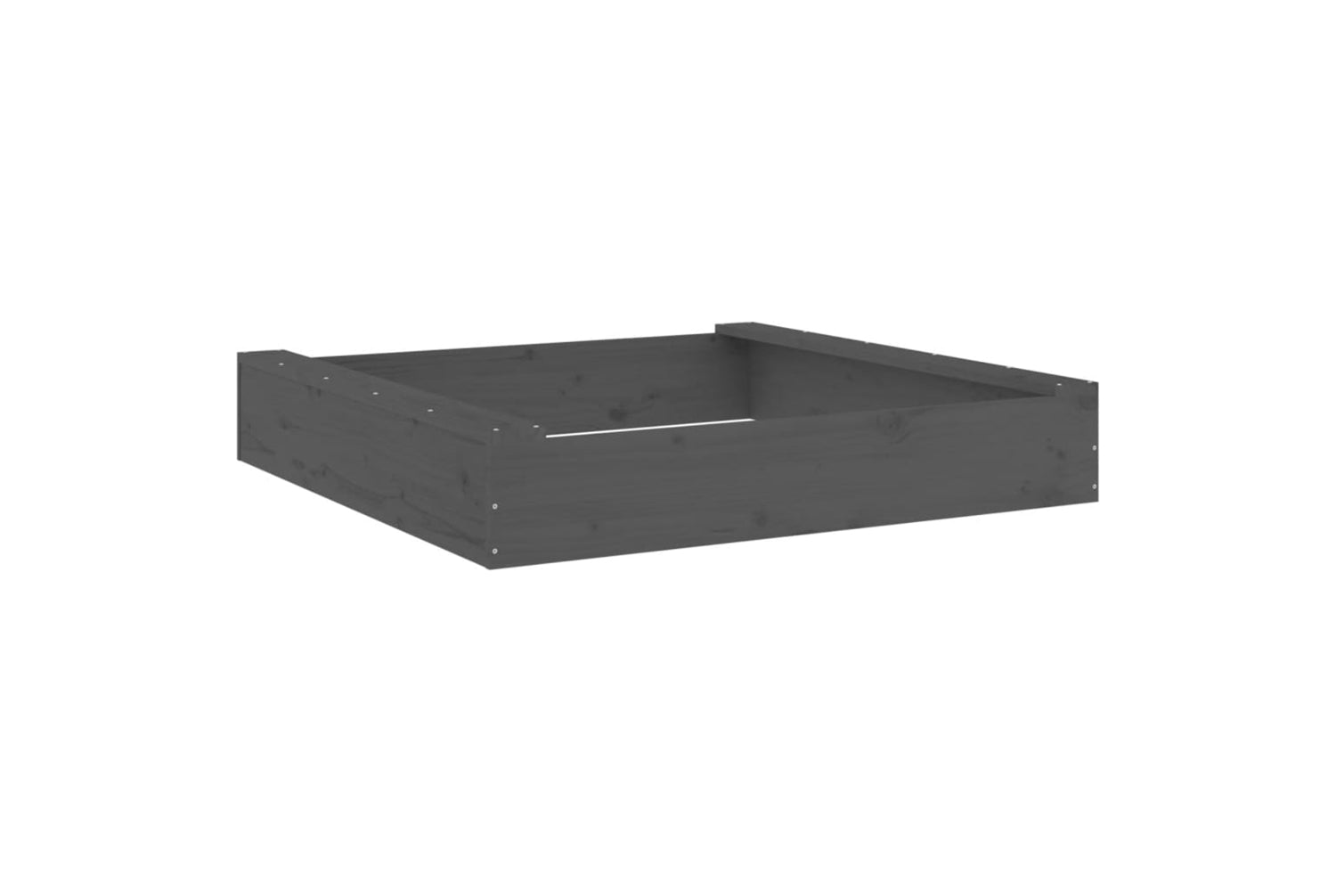 vidaXL 825032 Sandbox With Seats Grey Square Solid Wood Pine